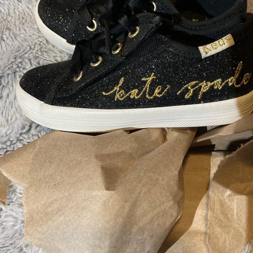kate spade Black and Gold Kids Sneakers